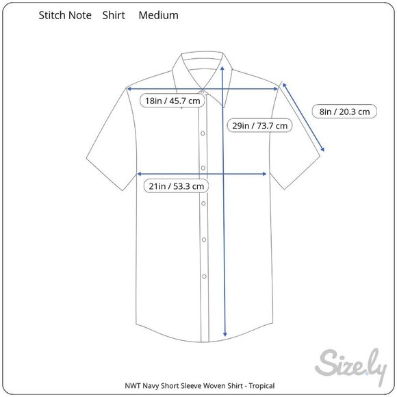 Stitch Note Mens Navy White Tropical Print Short Sleeve Cotton Shirt NEW Medium - Picture 6 of 8